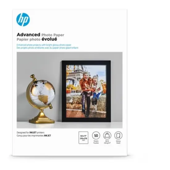 HP Advanced Photo Paper 56 lbs. Glossy 8-1/2 x 11 50 Sheets/Pack Q7853A image {1}