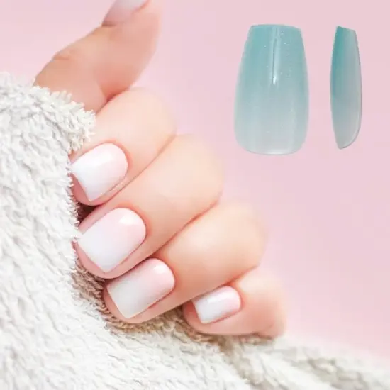 Unique Bargains Women's Full Coverage Fake Nails S Sky Blue 1 Pc image {3}