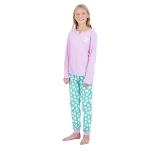 Sleep On It Girls 2-Piece Fleece Pajama Set - Follow Your Heart image {2}