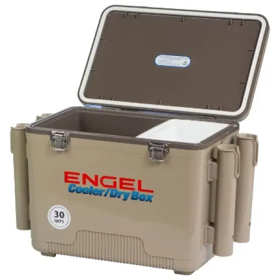 Engel 19 Quart Fishing Live Bait Dry Box Ice Cooler with Shoulder Strap image {1}