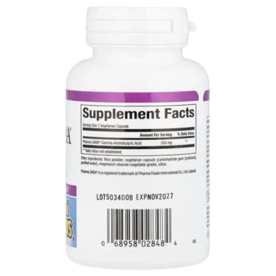 Natural Factors Stress-Relax&reg;, Pharma GABA&reg;, 250 mg, 60 Vegetarian Capsules image {1}