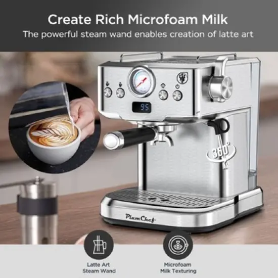 Mojgar Coffee Machine 20 Bar Professional Household Coffee Espresso Maker Low Noise and Fast Coffee Machine image {3}