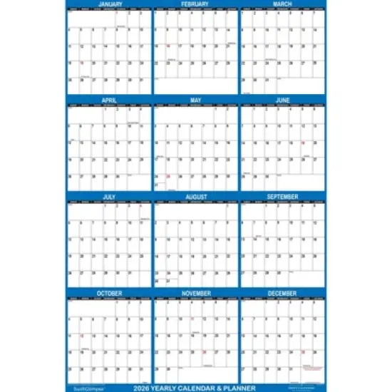 SwiftGlimpse 32"x48" 2026 Wall Calendar Navy Blue image {6}