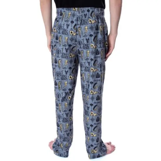 Lord of the Rings Men's Allover Pattern Adult Sleepwear Pajama Pants LOTR Grey image {3}