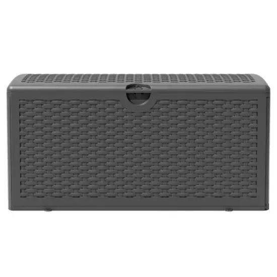 Decksplore 80 Gallon Outdoor Storage Box Deck Box Indoor Outdoor Use, Waterproof Resin Storage Bin image {8}