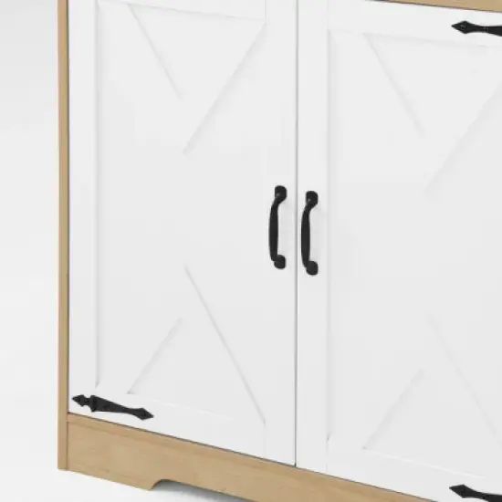 LIVAREEmlen Baker's Racks with 2 Doors and Shelves,Freestanding Larder Cupboard,Kitchen Pantry Storage Cabinet for Kitchen,Dining Room image {5}