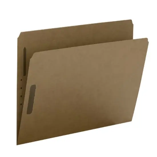 Smead Fastener File Folder, 2 Fasteners, Reinforced Straight-Cut Tab, Letter Size, Kraft, 50 per Box (14813) image {2}