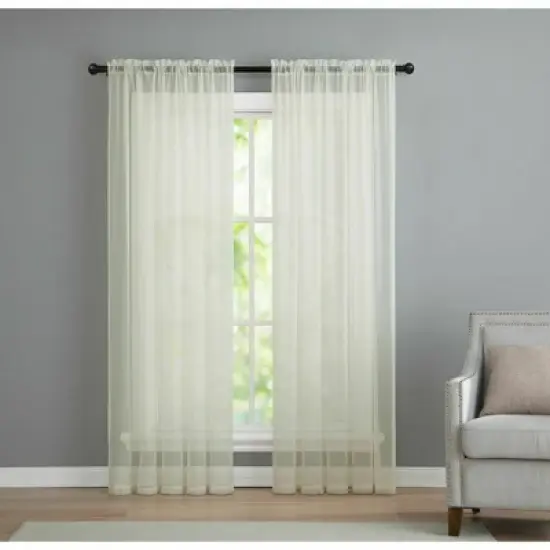 Kate Aurora Living Premium 2 Pack Sheer Voile Window Curtain Panels image {3}