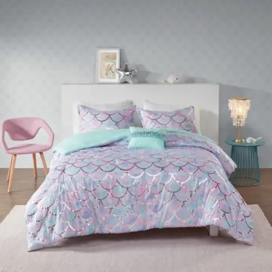  Daphne Metallic Printed Reversible Comforter Set image {3}