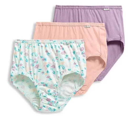 Jockey Womens Plus Size Elance Brief 3 Pack Underwear Briefs 100% cotton image {16}