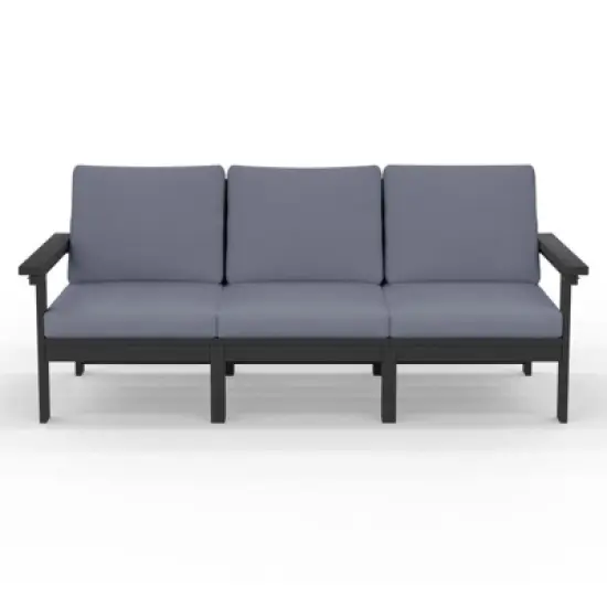 Hyleory 3-Seat Patio Accent Chair With Cushion,HDPE  Patio Sofa With Loose Cushion image {1}