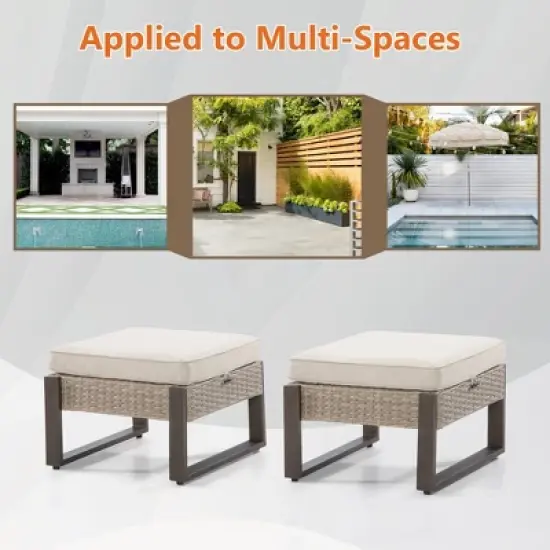 UPTIOT Outdoor Ottoman with Cushion image {6}