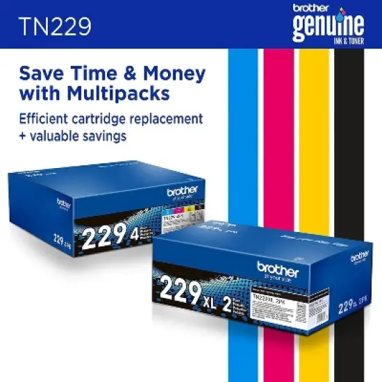 Brother TN229 Cyan Standard Yield Toner Cartridge (TN229C) print up to 1200 pages image {5}