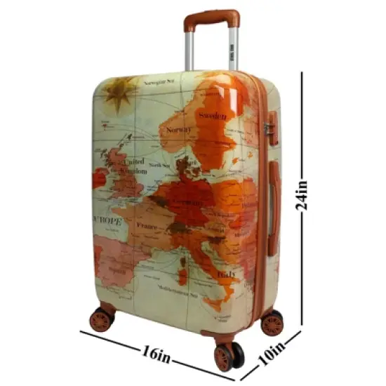 World Traveler Europe 24-Inch Expandable Spinner Luggage with TSA Lock image {7}