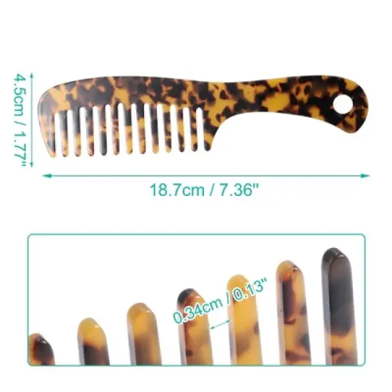 Unique Bargains Anti-Static Hair Detangling Comb Wide Tooth for Thick Curly Hair Hair Supplies Comb Leopard Print Pattern Multicolor 1 Pcs image {3}