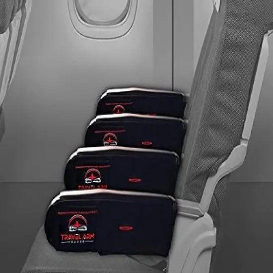 Travel Arm Guard Airplane Armrest Covers  | 2 Sleeves in the Package, Black image {3}