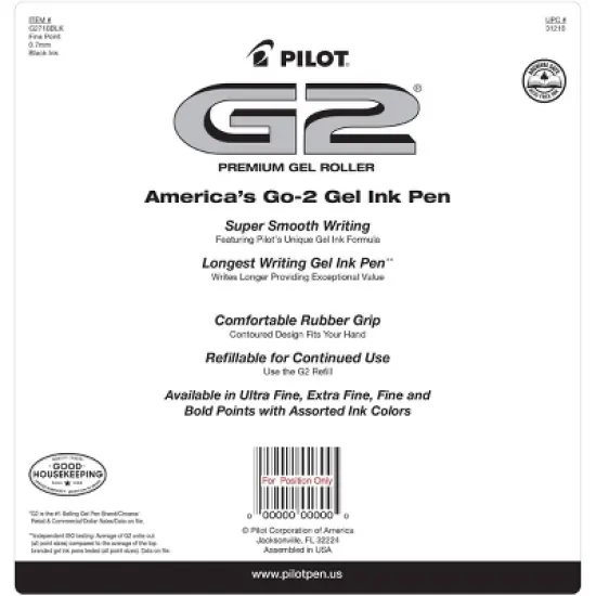 Pilot 18pk G2 Gel Pens Fine Point 0.7mm Black Ink image {5}