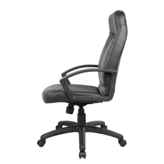 High Back Leatherplus Chair Black - Boss Office Products image {2}
