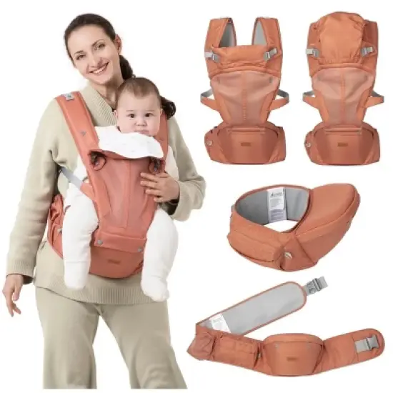BabbleRoo Grow Carrier &ndash; 6-in-1 Baby Carrier with Hip Seat, Ergonomic & Adjustable Toddler Carrier, Newborn to Toddler, with Lumbar Support & Sunshade image {12}