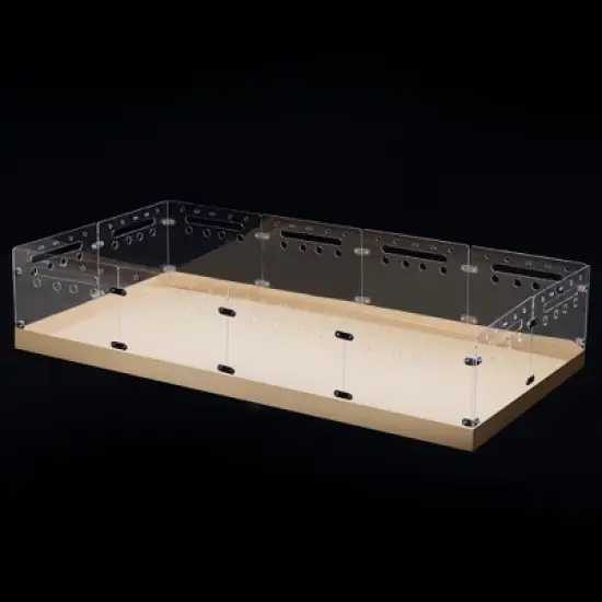 DOMETOUR 12 Pcs Acrylic Guinea Pig Cage Hamster Enclosure with Waterproof Kraft Paper Bottom Easy to Clean, Transparent image {3}