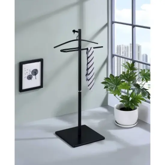 Kumo Freestanding Metal Organizer with Removable Hanger Trouser Bar Valet Stand - Proman Products image {1}