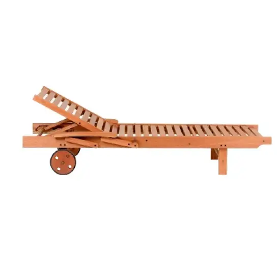 Amazonia Fiji Eucalyptus Wood Outdoor Patio Chaise Lounge Brown: All-Weather, UV-Resistant image {2}