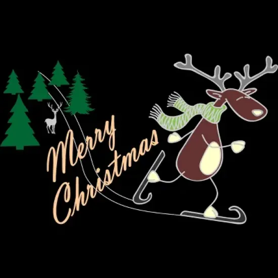 Junior's Design By Humans Christmas Reindeer for darks By ozdilh T-Shirt image {1}