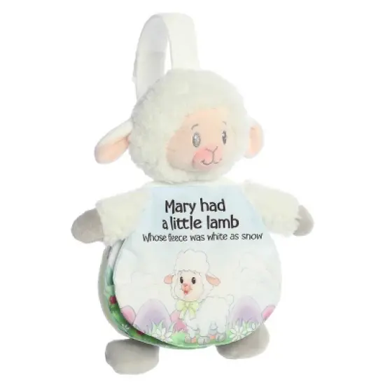 ebba Small Mary Had A Little Lamb Story Pals Educational Baby Stuffed Animal White 9" image {1}