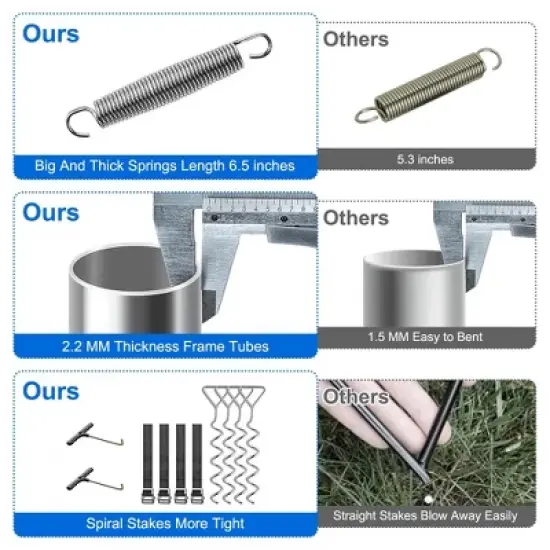 12FT Trampoline, Recreational Trampolines with Enclosure Net and Ladder image {3}