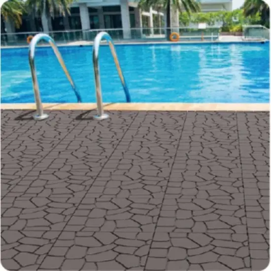 New Stone texture 12" Patio Deck Tiles, 44 Pcs DIY Module Interlocking Decking Tiles Floor Tile image {5}