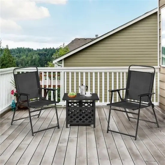 Yaheetech Set of 4 Outdoor Foldable Dining Chairs with Backrest and Armrests image {1}