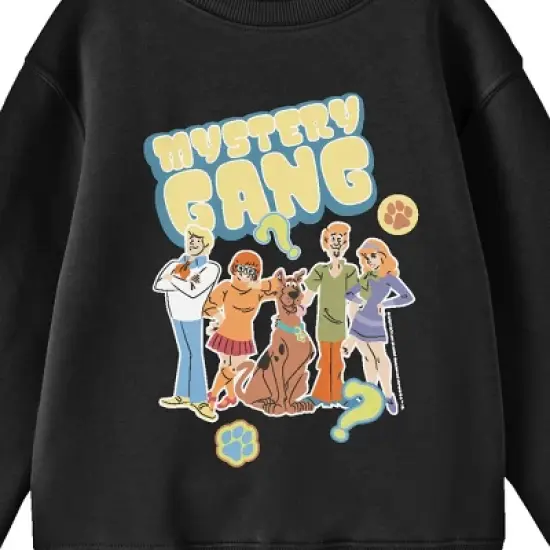 Scooby Doo Mystery Gang Youth Black Crew Neck Sweatshirt image {1}