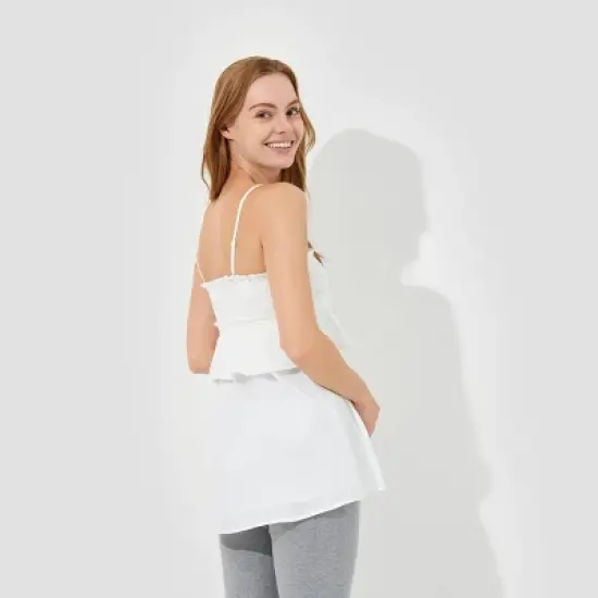 Women's Convertible Smocked Babydoll Top - Wild Fable&trade; White image {1}