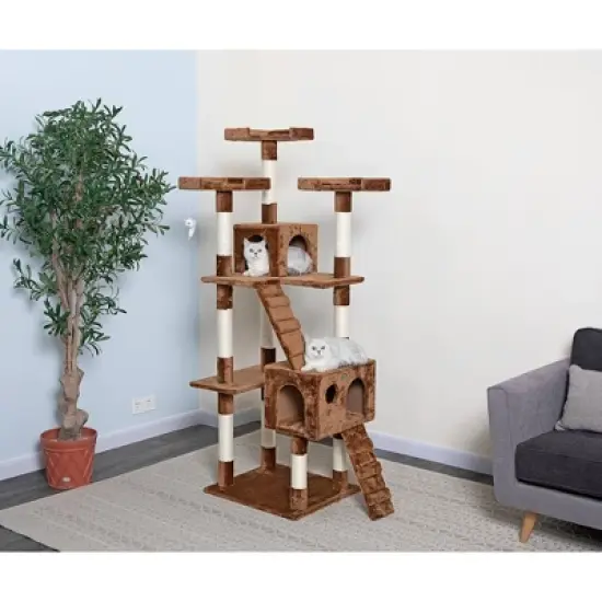 Go Pet Club Classic Cat Tree Furniture with Sisal Scratching Posts - 72" image {3}
