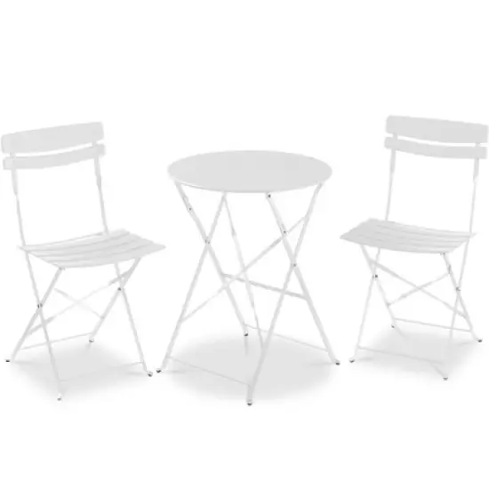 Best Choice Products 3-Piece Small Bistro Set, Folding Patio Furniture Set of 2 Chairs and Table image {9}