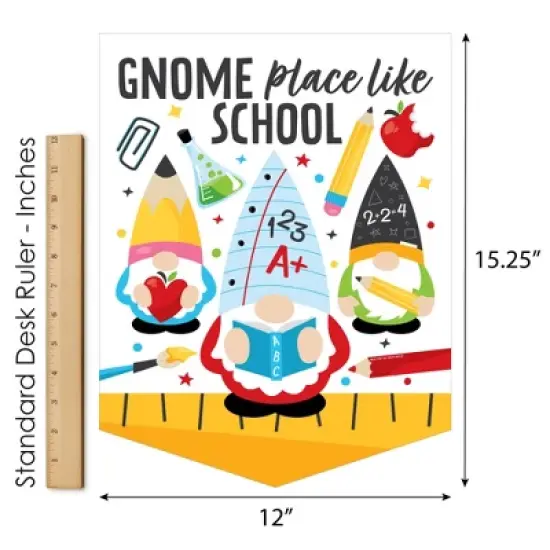 Big Dot of Happiness School Gnomes - Outdoor Home Decorations - Double-Sided Teacher and Classroom Garden Flag - 12 x 15.25 inches image {4}