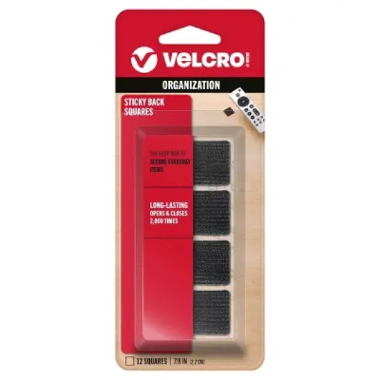 VELCRO 7/8" 12ct Sticky Back&nbsp;Squares Mounting Adhesive for Classroom and Office Organization Black image {10}