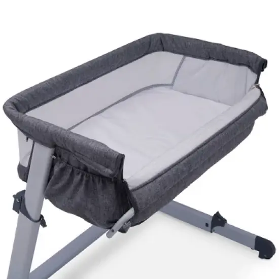 Simmons Kids' Dream Bedside Baby Bassinet Sleeper with Breathable Mesh and Adjustable Heights - Lightweight Portable Crib - Gray image {10}
