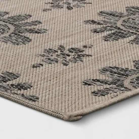 Dark Daisy  Outdoor Rug Black - Opalhouse&trade; image {2}