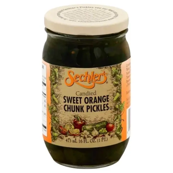 Sechlers Candied Sweet Orange Chunk Pickles - Case of 6 - 16 fl oz image {1}