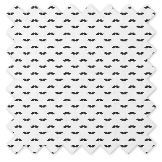 Bacati - Mustache/Plus Muslin 4 pc set of Bibs & Burp Cloths Set, Black image {3}