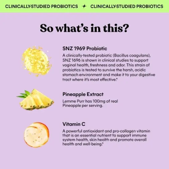 Lemme Purr Vaginal Probiotic Vegan Gummies - 60ct image {4}