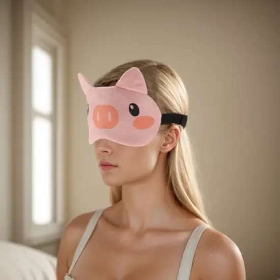 Soft Shy Pig Eyes Sleep Mask Pink 1 Pc image {5}