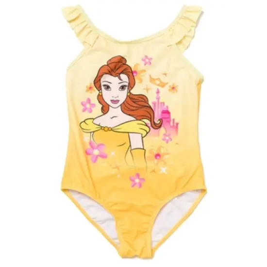 Disney Princess Cinderella Belle Tiana Jasmine Girls One Piece Bathing Suit Toddler to Little Kid image {10}