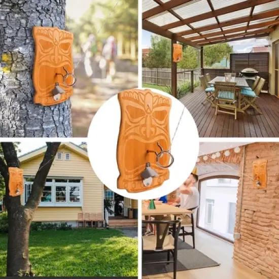 GSE Tiki Face Ring Toss Hook Game, Wall Mount Hook and Ring Toss Game image {5}