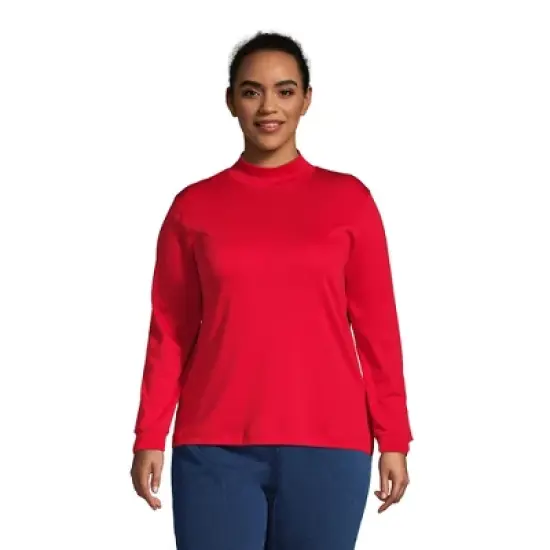 Lands' End Women's Long Sleeve Supima Mock Turtleneck image {6}