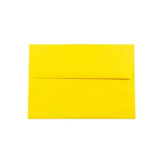 JAM Paper A7 Colored Invitation Envelopes 5.25 x 7.25 Yellow Recycled 96326 image {2}