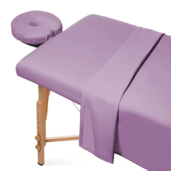 Saloniture 3-Piece Microfiber Massage Table Sheet Set, Includes Flat and Fitted Sheets with Face Cradle Cover image {11}