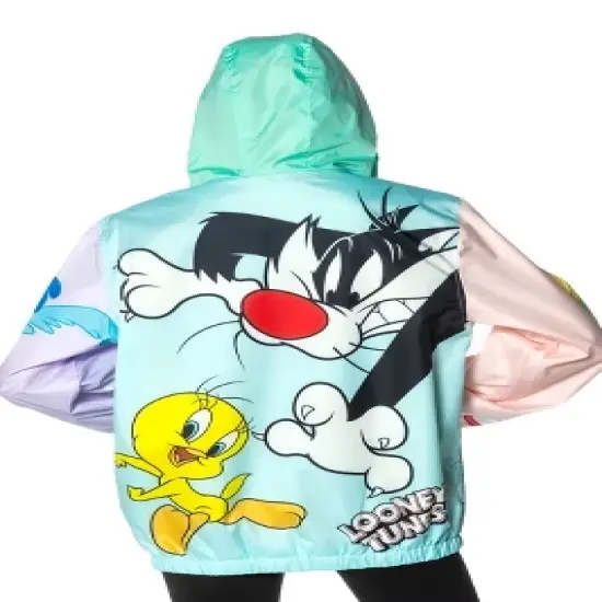 Members Only Women's Looney Tunes Colorblock Windbreaker Jacket image {2}