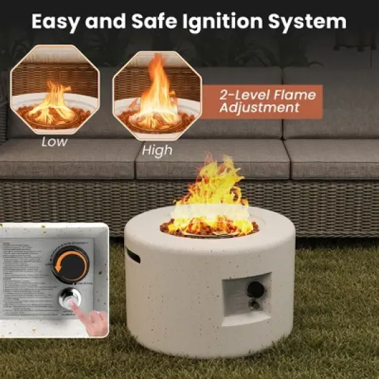 Tangkula 40,000 BTU Outdoor Fire Pit Table Set w/ Tank Holder Stainless Steel Burner image {3}